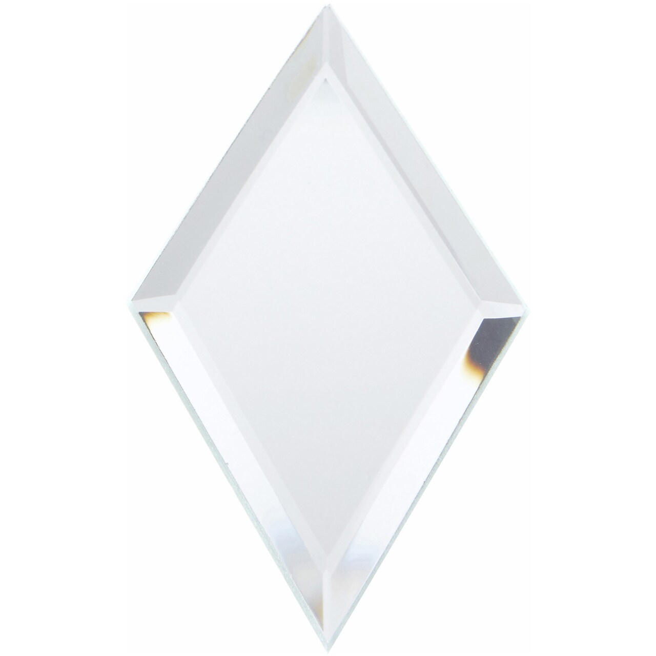 Plymor 2" x 4" Diamond-Shaped, 3mm Thick Beveled Glass Mirror
